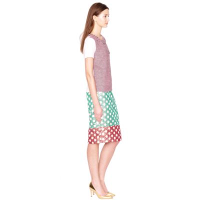 Collection No. 2 pencil skirt in gold leaf dotted jacquard