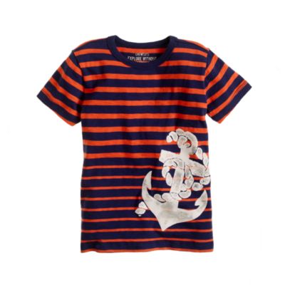 Boys' anchor stripe tee