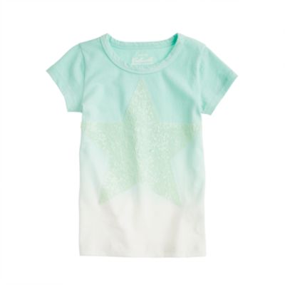 Girls' dip-dye tee with sequin star