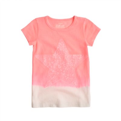Girls' dip-dye tee with sequin star