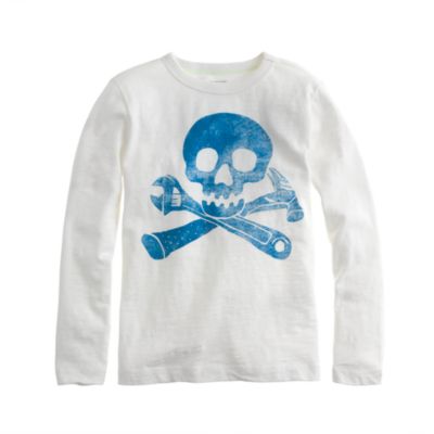 Boys' long-sleeve skull tee