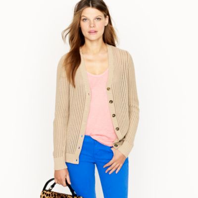 Cotton open-stitch cardigan