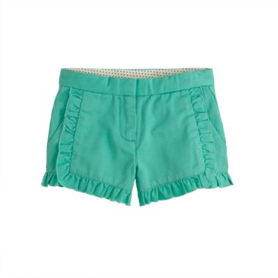 Girls' chino ruffle short