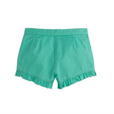 Girls' chino ruffle short