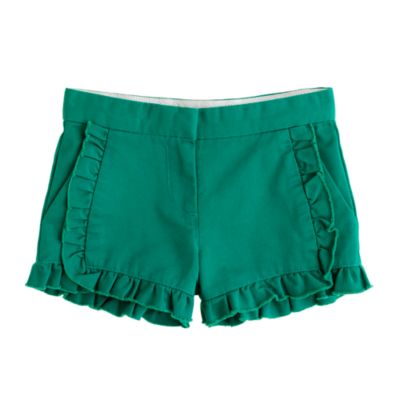 Girls' chino ruffle short