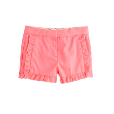 Girls' chino ruffle short