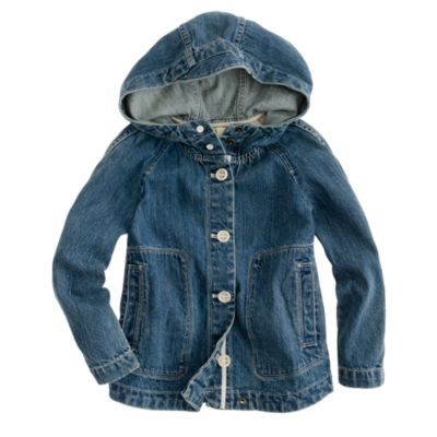 Girls' cowgirl denim hooded jacket