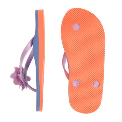 Girls' colorblock floral flip-flops