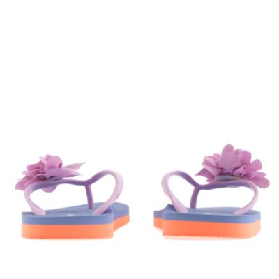 Girls' colorblock floral flip-flops