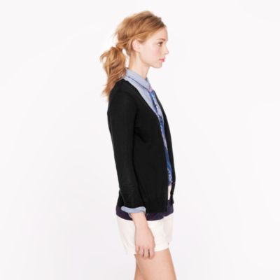 Featherweight cotton V-neck cardigan