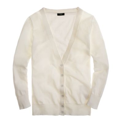 Featherweight cotton V-neck cardigan
