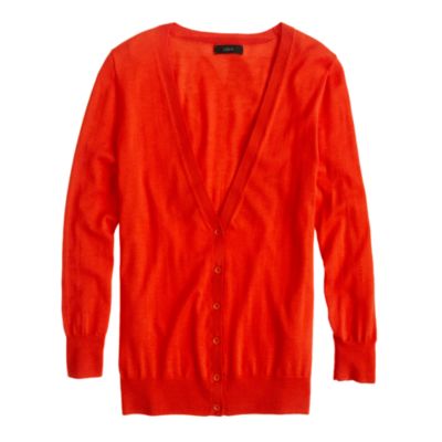Featherweight cotton V-neck cardigan