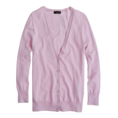 Featherweight cotton V-neck cardigan