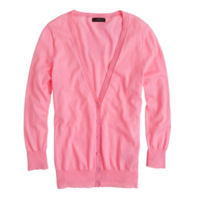 Featherweight cotton V-neck cardigan
