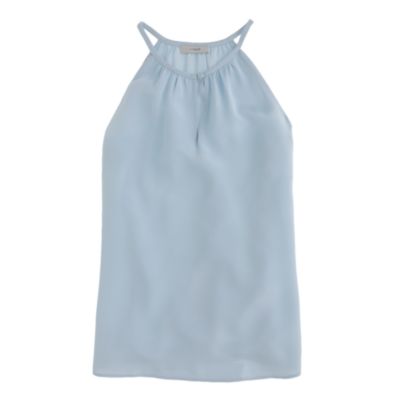 Silk keyhole top