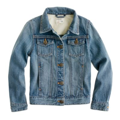 Girls' washed denim jacket