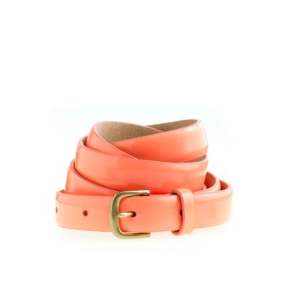 Patent leather skinny belt