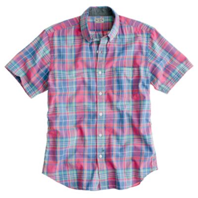 Indian cotton short-sleeve shirt in Bryn plaid