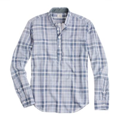 Indian cotton popover in violet plaid