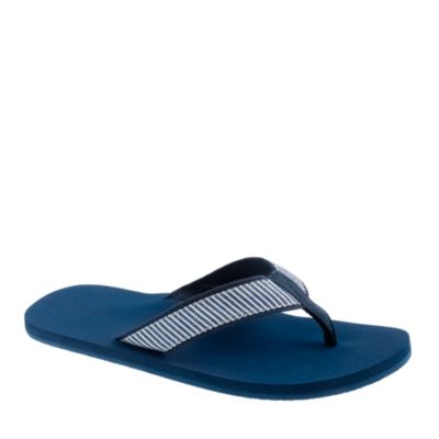 Railroad-stripe flip-flops