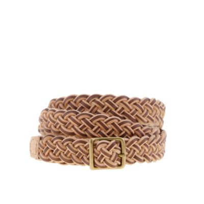 Two-tone braided skinny belt