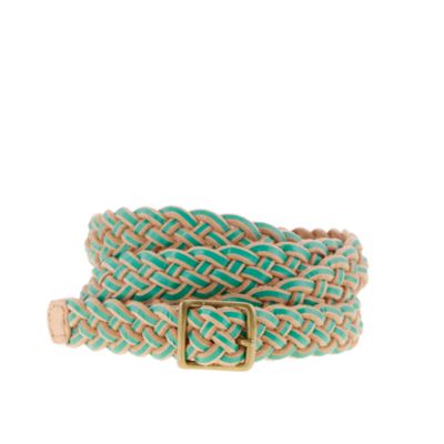 Two-tone braided skinny belt