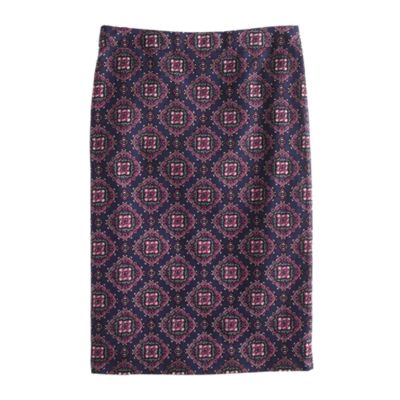 Petite No. 2 pencil skirt in medallion paisley