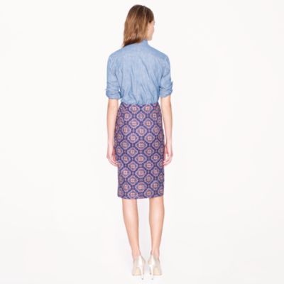 No. 2 pencil skirt in medallion paisley