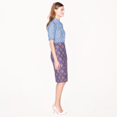 No. 2 pencil skirt in medallion paisley