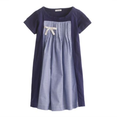 Girls' pretty pleats dress in stripe