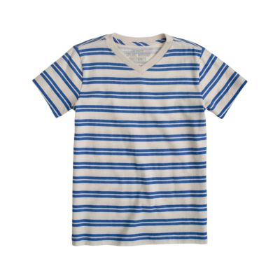 Boys' V-neck tee in blue stripe
