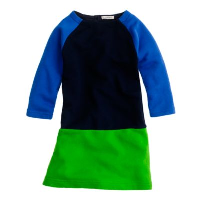 Girls' wafer terry colorblock dress