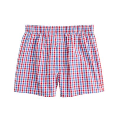 Tattersall boxers in dark poppy