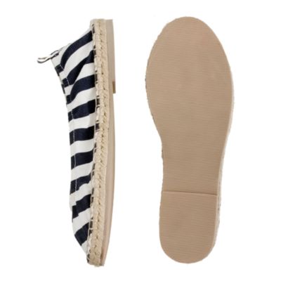 Girls' stripe espadrille ballet flats