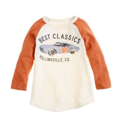 Boys' hot rod baseball tee