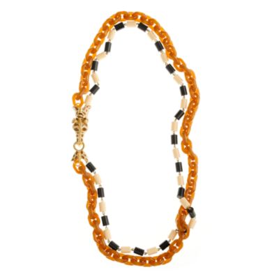 Double-strand resin link giraffe necklace