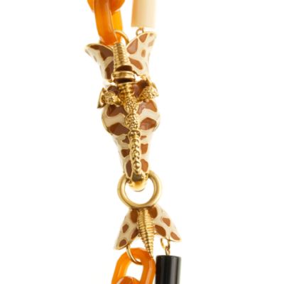 Double-strand resin link giraffe necklace