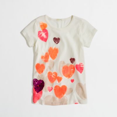 Factory girls' floating hearts keepsake tee