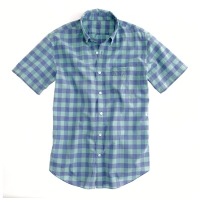 Lightweight short-sleeve shirt in mint gingham