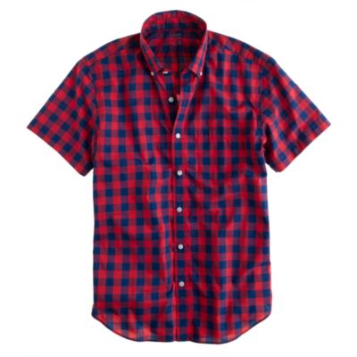 Lightweight short-sleeve shirt in overblown gingham
