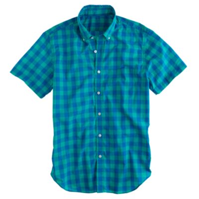 Lightweight short-sleeve shirt in overblown gingham