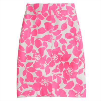 Collection leather skirt in hibiscus floral