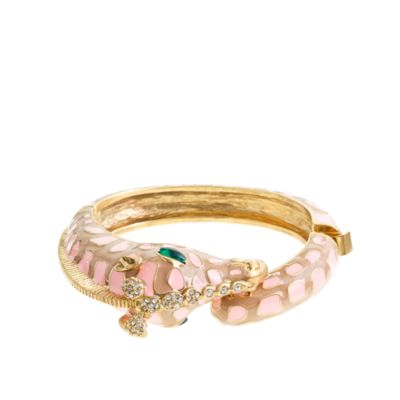 Enameled giraffe bangle