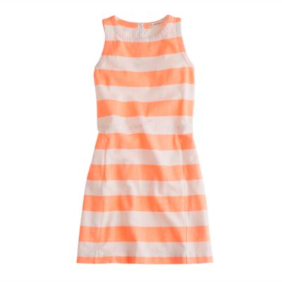 Girls' pocket dress in neon stripe