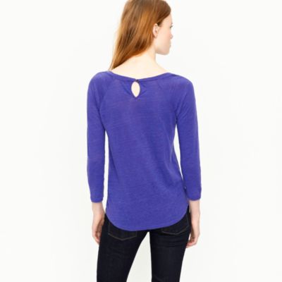 Linen baseball tee