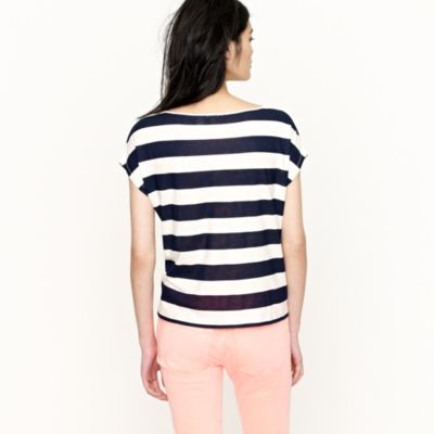 Stripe dolman-sleeve tee