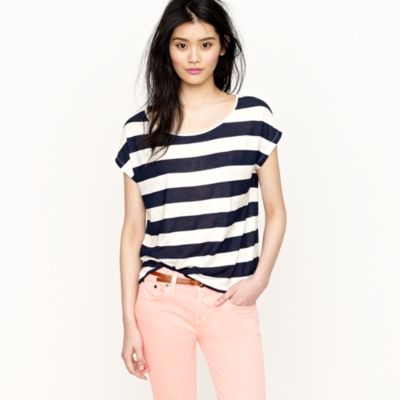 Stripe dolman-sleeve tee