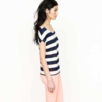 Stripe dolman-sleeve tee