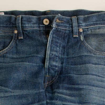 Wallace & Barnes slim selvedge jean in drydock worn wash