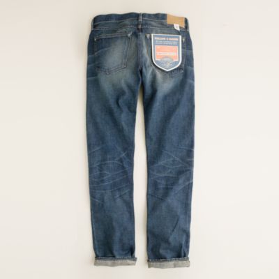 Wallace & Barnes slim selvedge jean in drydock worn wash